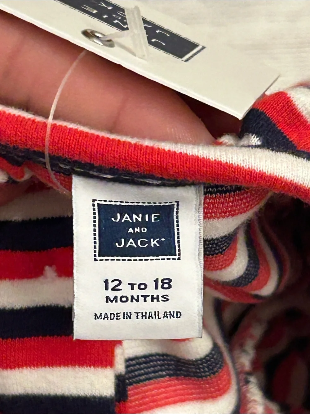 Janie and Jack Striped Ruffle dress size 12-18 months NWT